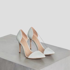 BCBG Lana Denim Pump SZ: 8.5 worn once! Clear PVC